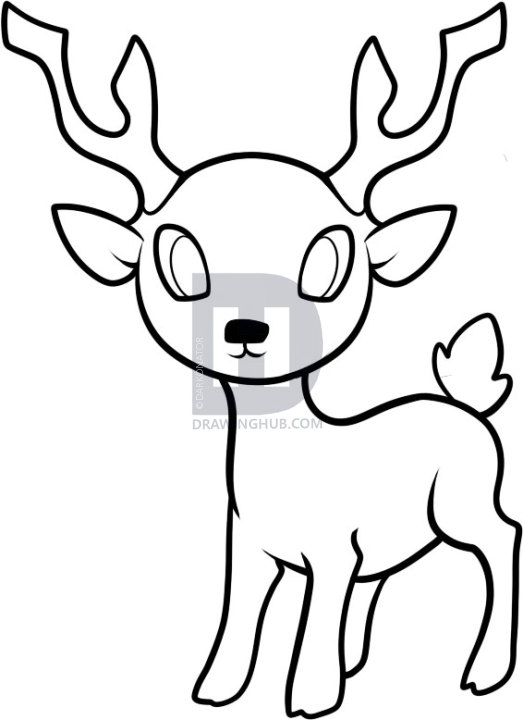 Easy deer drawing for kids
