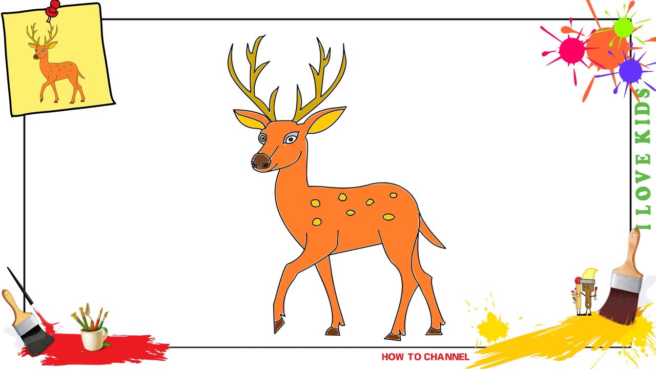 1280x720 how to draw a deer easy slowly step - Simple Deer Drawing