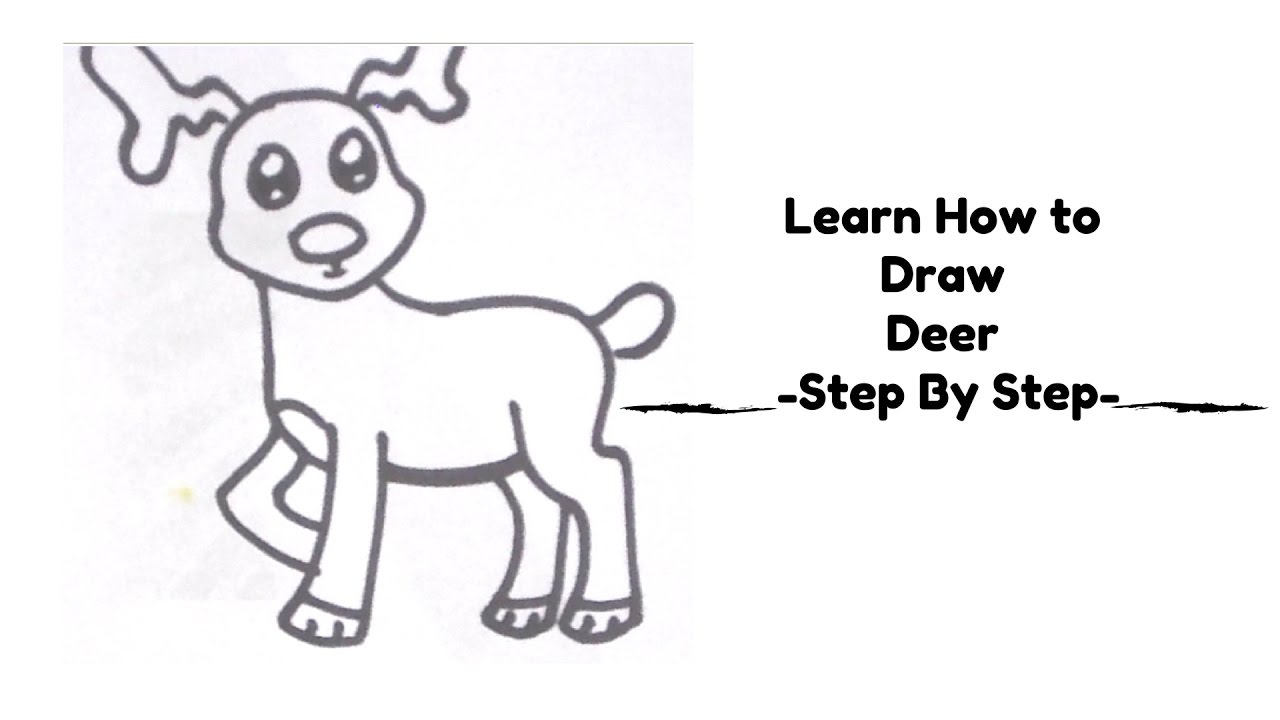 1280x720 Learn How To Draw Deer Step - Simple Deer Drawing