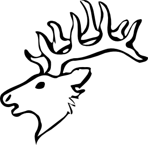 300x294 Deer Head Clip Art - Simple Deer Head Drawing