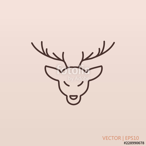 500x500 Deer Head Simple Icon Vector Illustration Stock Image - Simple Deer Head Drawing