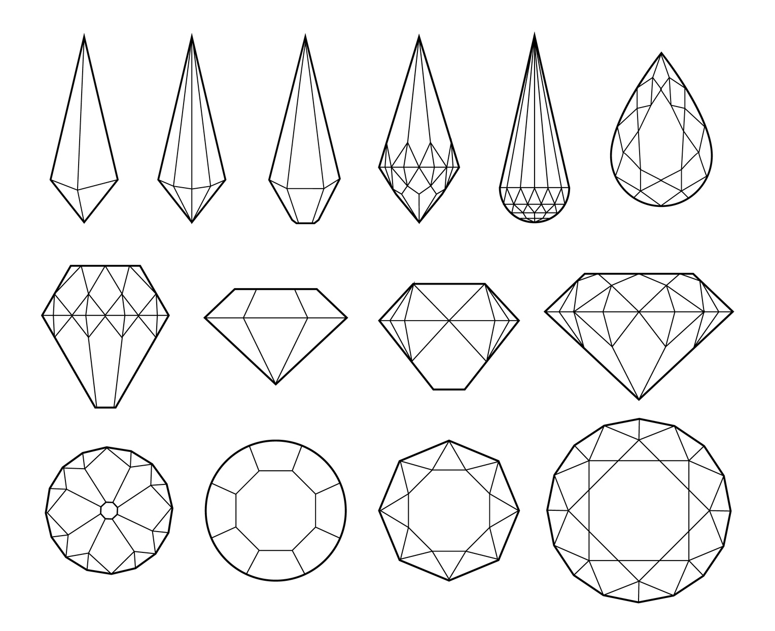 1528x1244 Drawn Diamonds Simple - Simple Diamond Drawing
