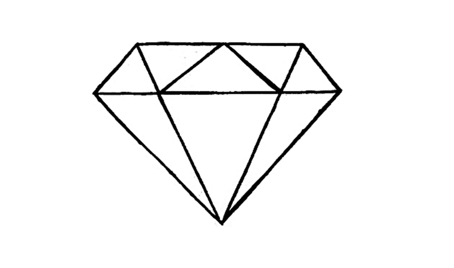 1500x886 How To Draw A Diamond - Simple Diamond Drawing