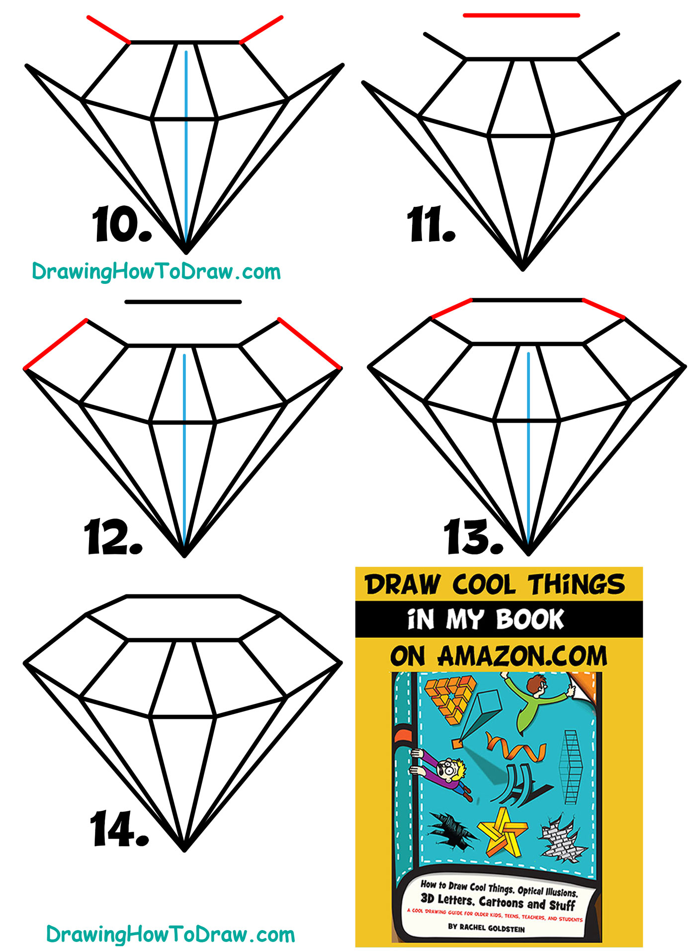 1400x1913 How To Draw A Diamond Easy Step - Simple Diamond Drawing