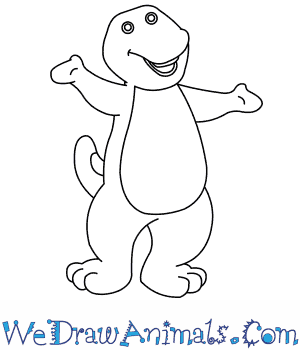 300x350 How To Draw Barney The Dinosaur - Simple Dinosaur Drawing
