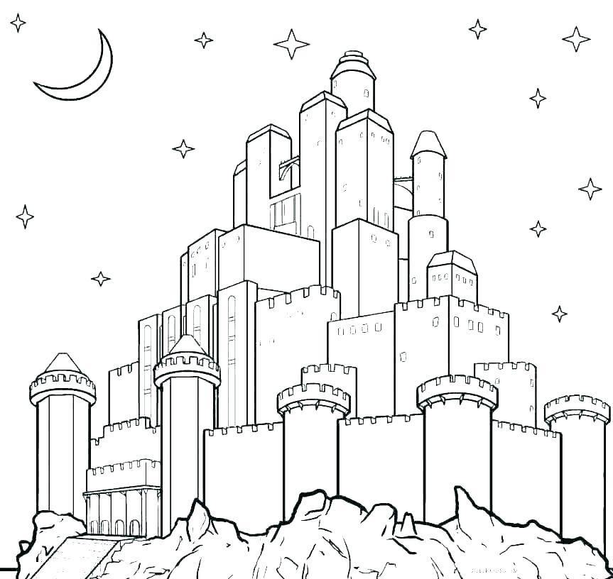 863x816 Cinderella Castle Coloring - Simple Disney Castle Drawing
