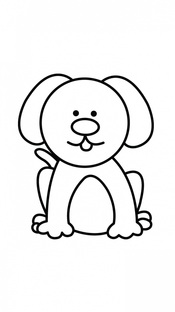 671x1193 Simple Dog Face Clip Stock - Simple Dog Drawing