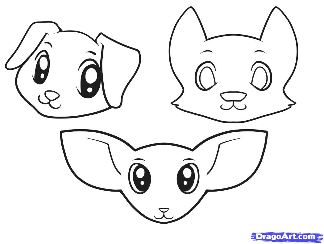 1050x791 How To Draw Dogs For Kids, Step - Simple Dog Drawing For Kids