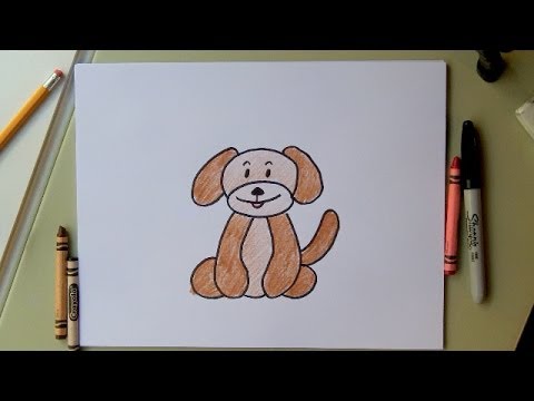 480x360 How To Draw A Dog Drawing A Cartoon Dog - Simple Dog Drawing For Kids