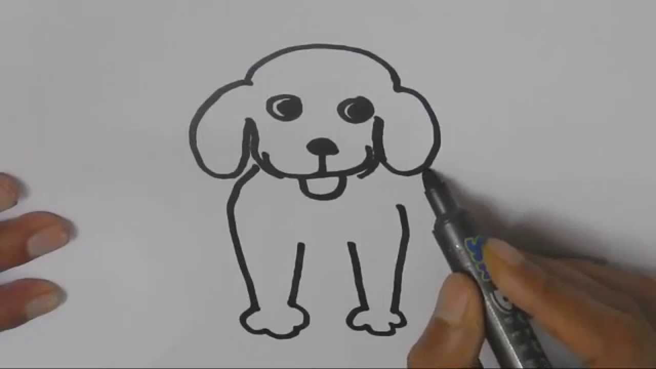 1280x720 How To Draw A Dog - Simple Dog Drawing For Kids