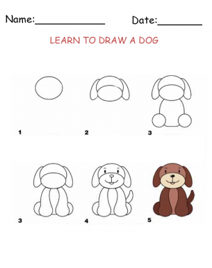 305x385 Learn How To Draw A Dog With Our Free And Fun Activity Sheets - Simple Dog Drawing For Kids