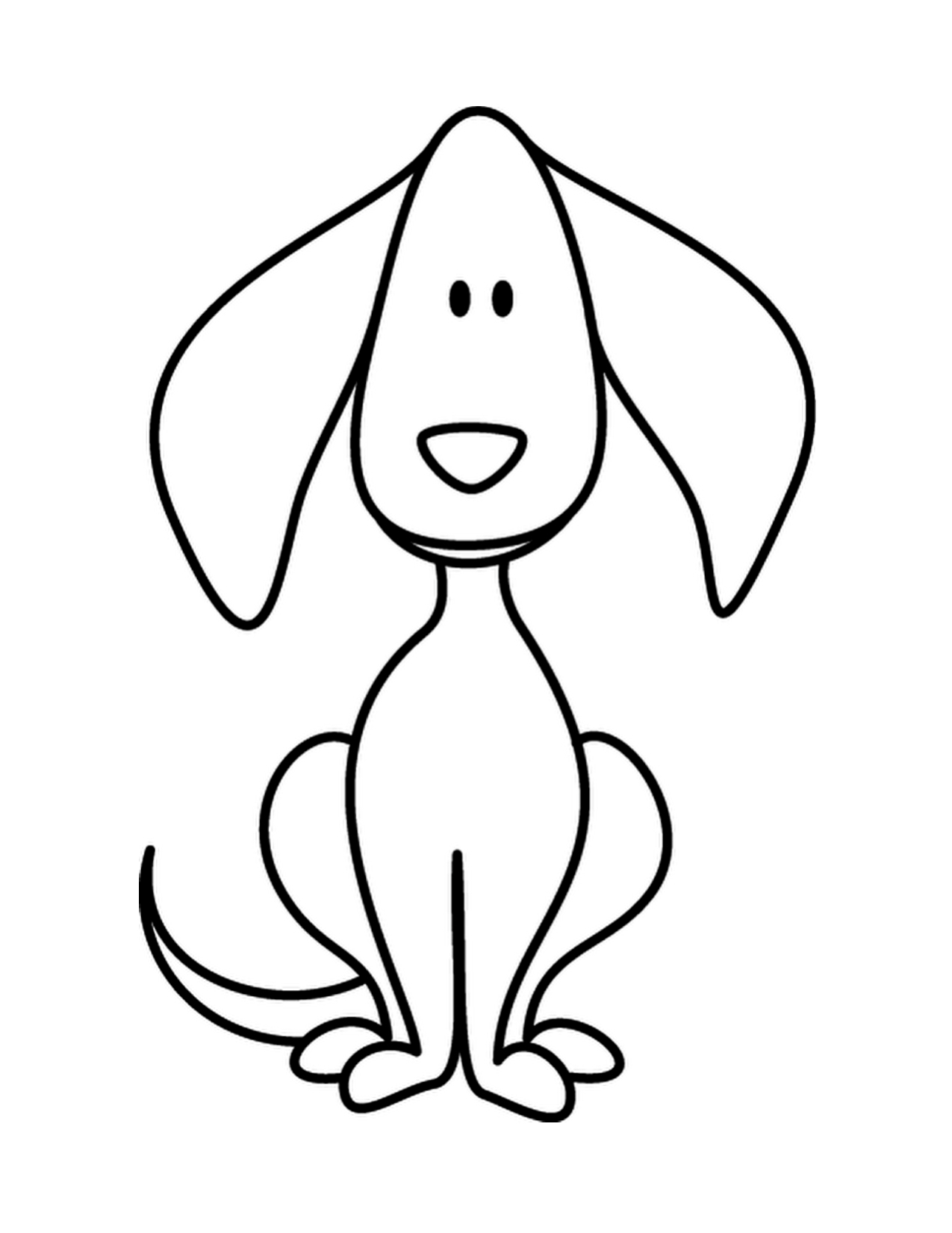 1275x1650 Easy Drawing Of Dog For Kids - Simple Dog Drawing For Kids