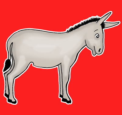 400x378 how to draw cartoon donkeys mules with simple steps lesson how - Simple Donkey Drawing
