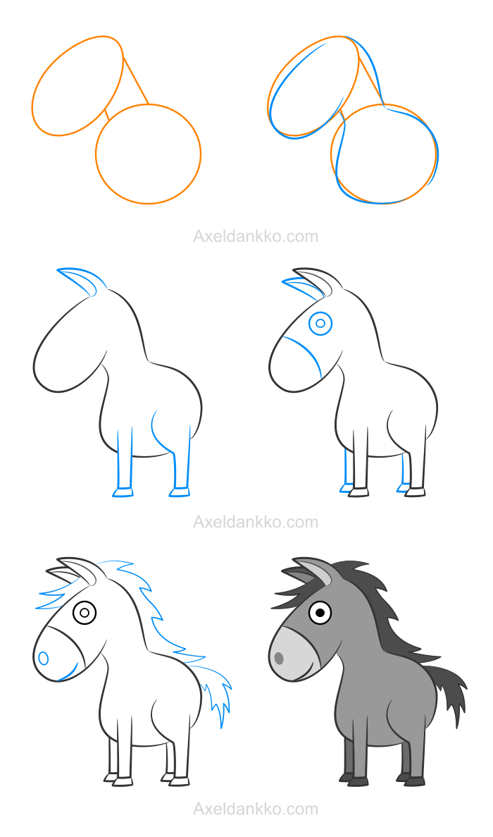 700x1187 How To Draw A Donkey - Simple Donkey Drawing