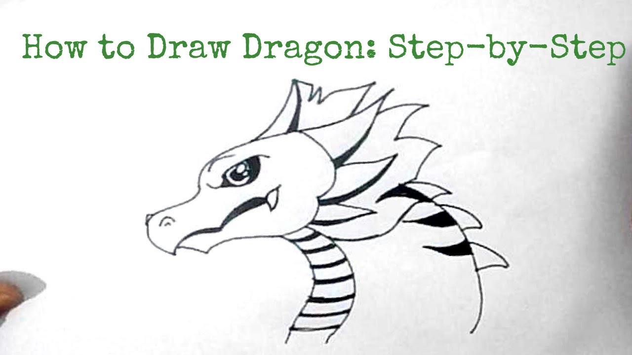 1280x720 How To Draw A Dragon Step - Simple Dragon Drawing