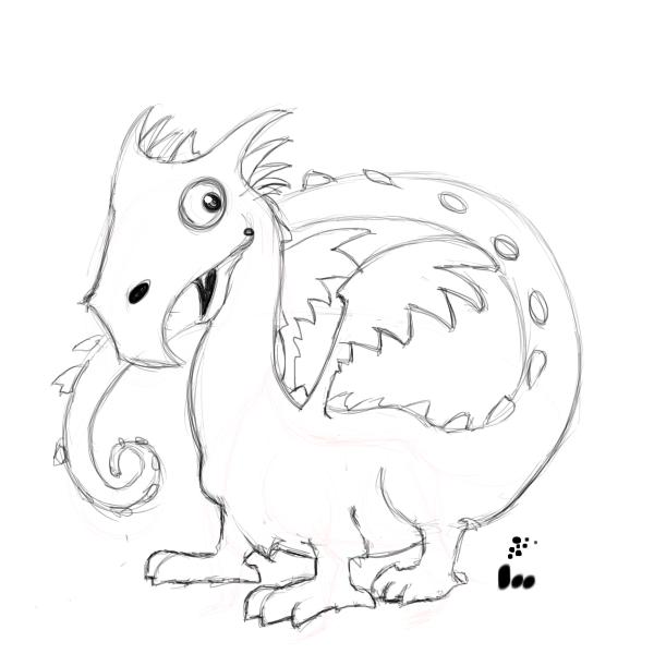 600x600 Simple Dragon Drawings - Simple Dragon Drawing