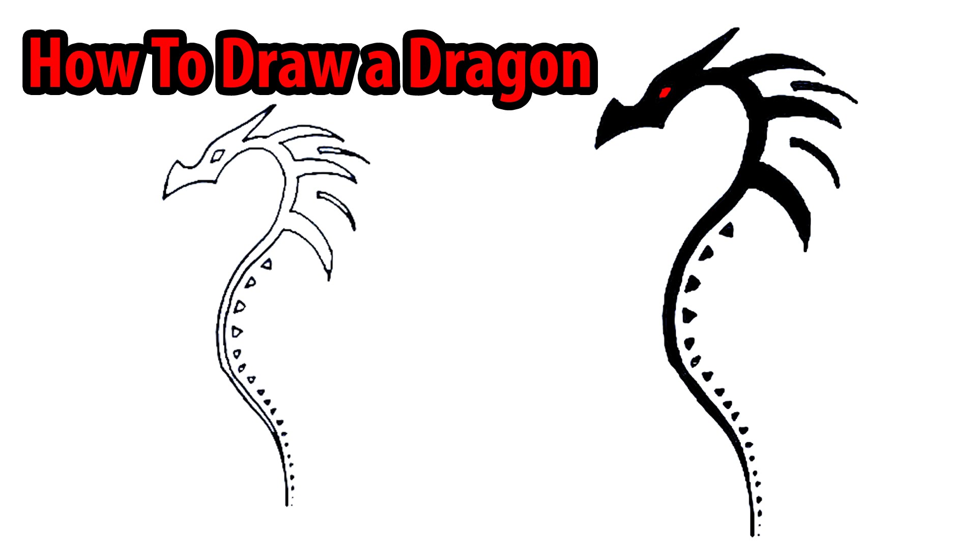 1920x1090 Easy Dragon Drawing How To Draw A Youtube Attachment - Simple Dragon Drawing