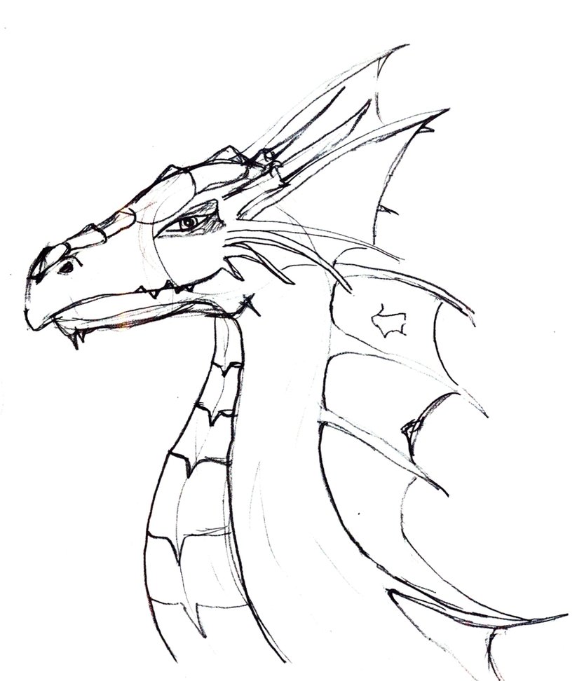 Simple Dragon Head Drawing At Paintingvalleycom Explore