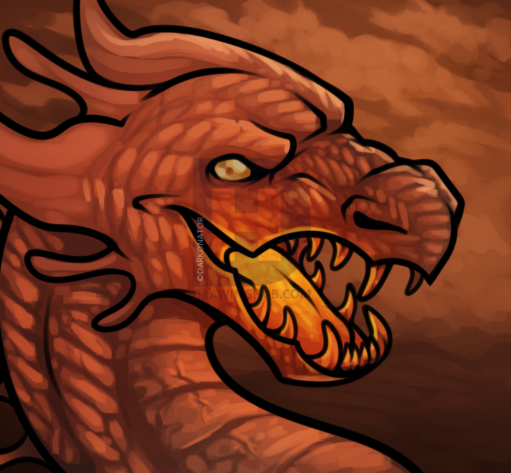 735x680 How To Draw A Simple Dragon Head, Step - Simple Dragon Head Drawing