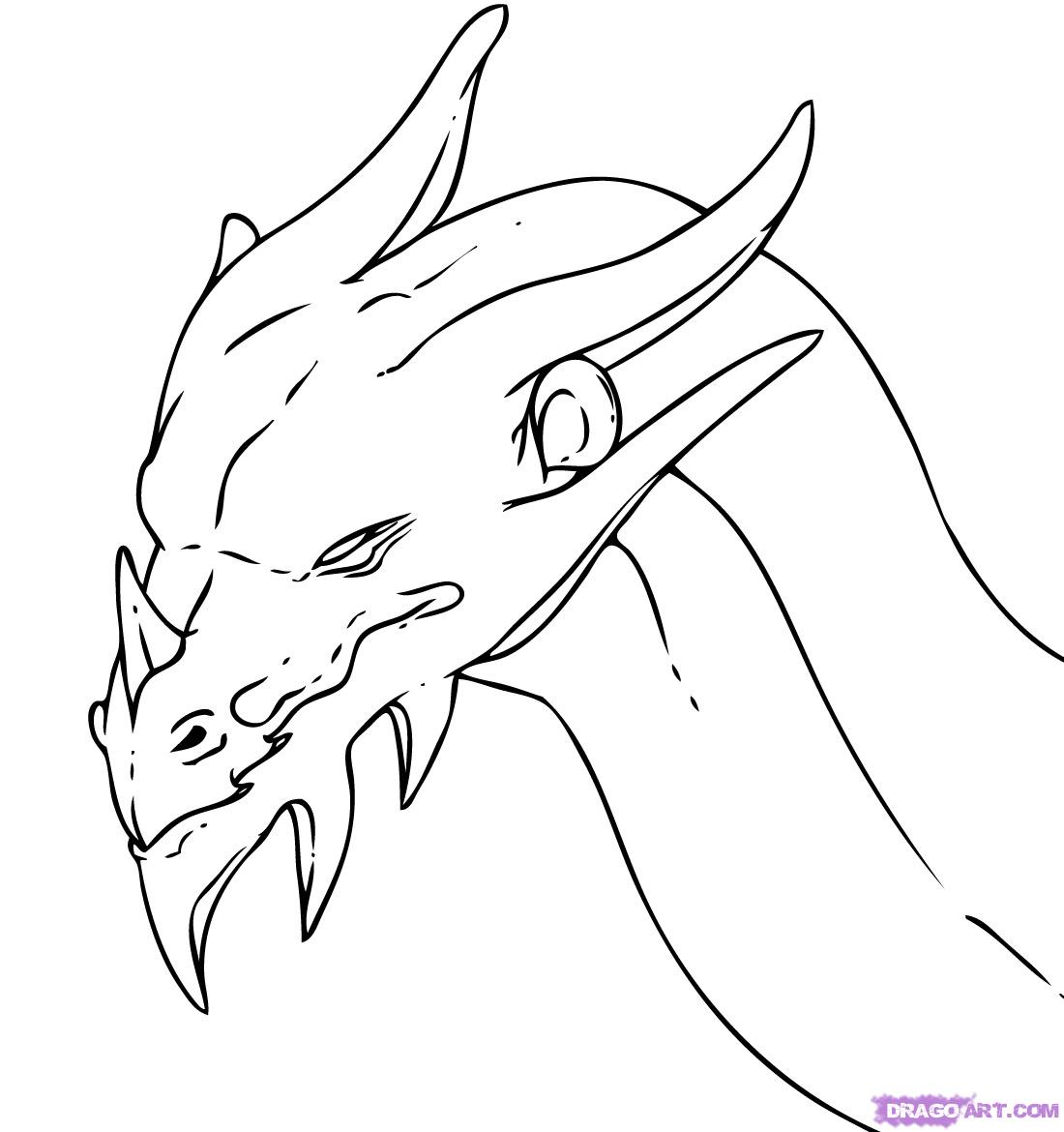 Simple Dragon Head Drawing at Explore collection