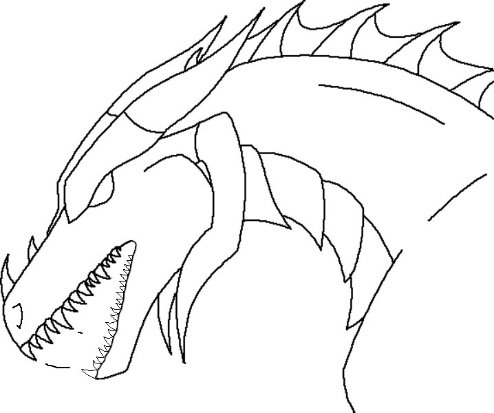 718x600 Dragon Face Drawing - Simple Dragon Head Drawing