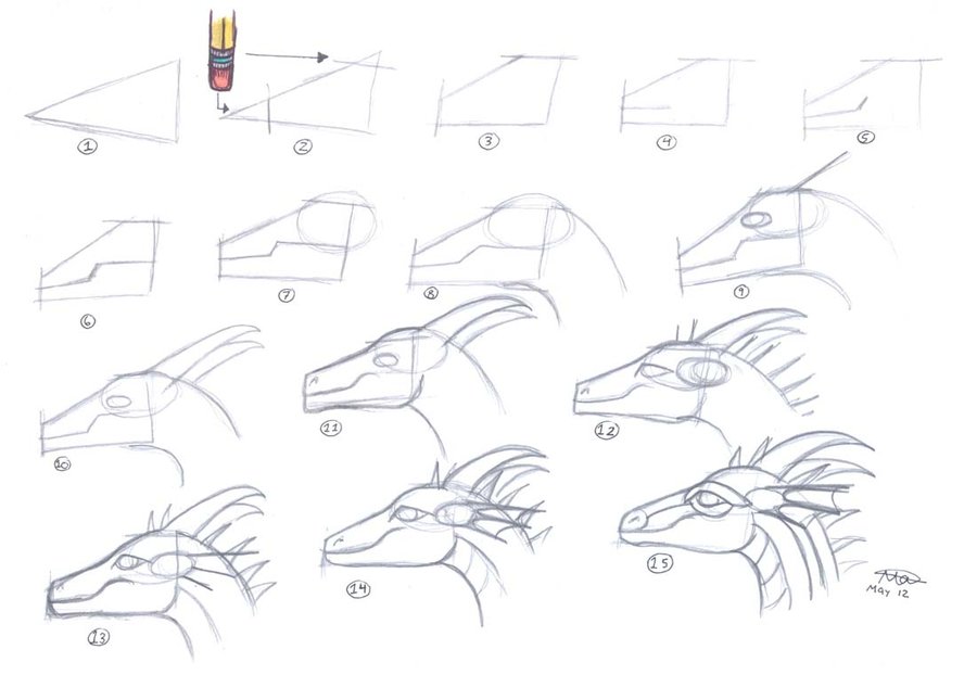 Simple Dragon Head Drawing at PaintingValley.com | Explore collection ...