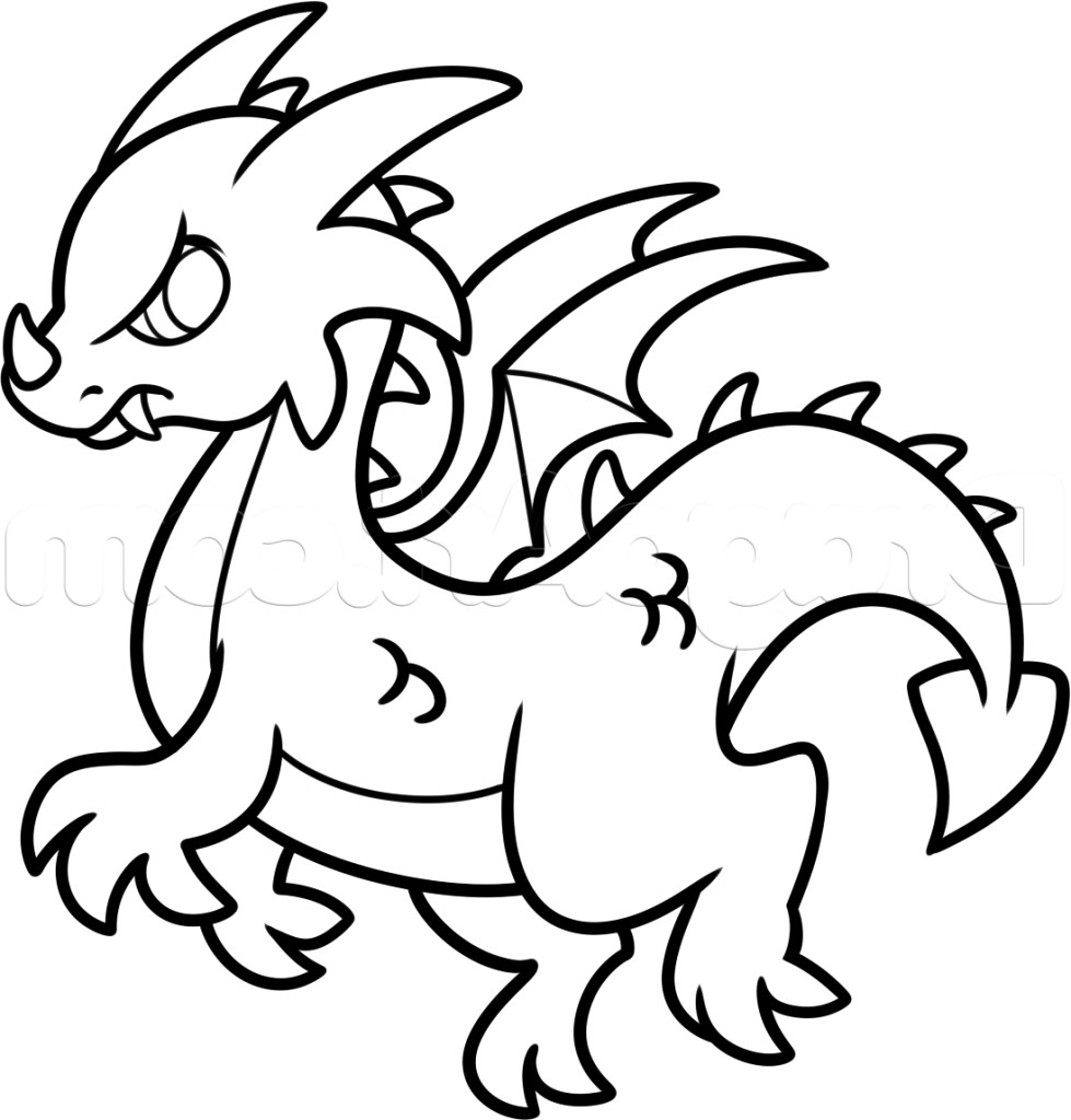 979x1024 Fresh Simple Dragon Images Cool Gallery Ideas - Simple Dragon Line Drawing