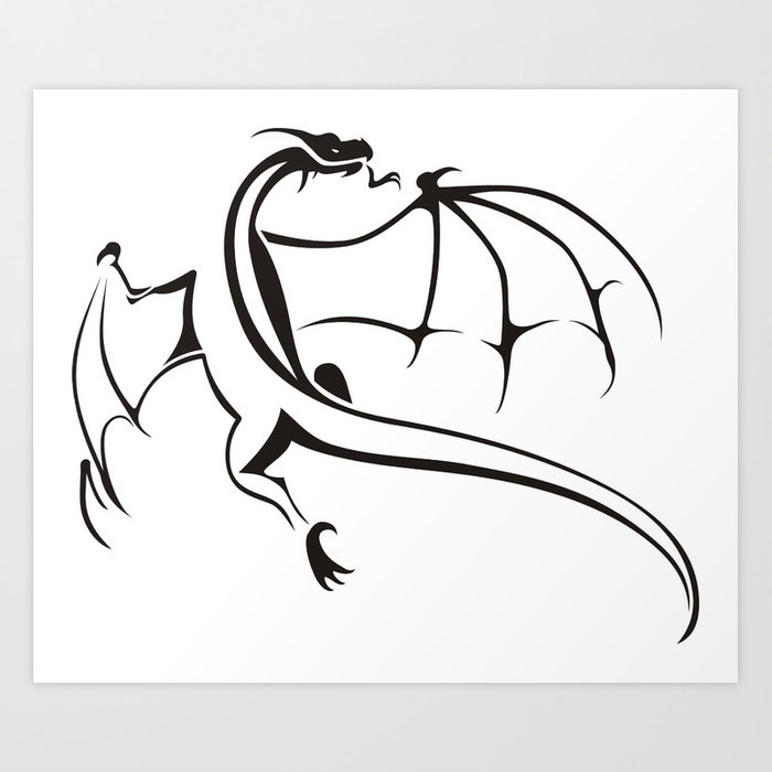Simple Dragon Line Drawing at Explore collection