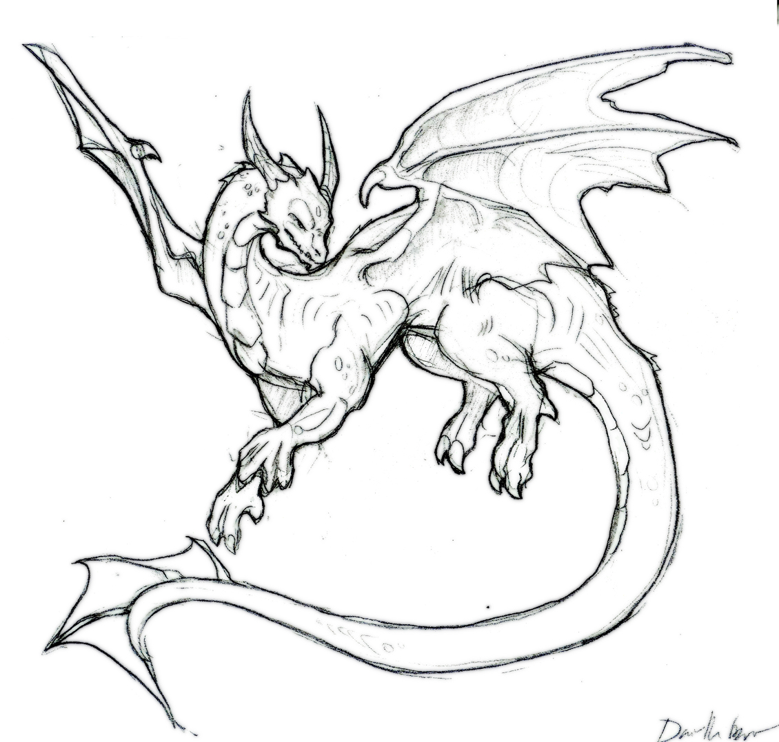 1130x1077 Huge Collection Of 'line Drawing Of Dragons' Download More Than - Simple Dragon Line Drawing