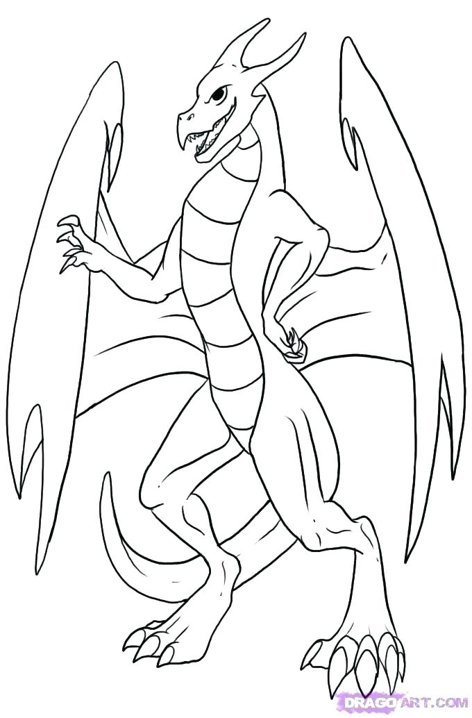 680x1034 Simple Dragon Outline - Simple Dragon Line Drawing