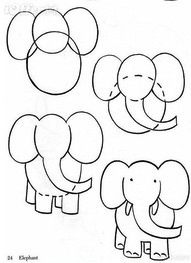 191x263 Simple Drawing Elephant, Frog And Lion Key Kids - Simple Drawing For Kids