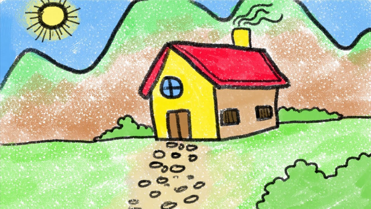 1280x720 Simple House Drawing For Kids Easy Steps - Simple Drawing For Kids