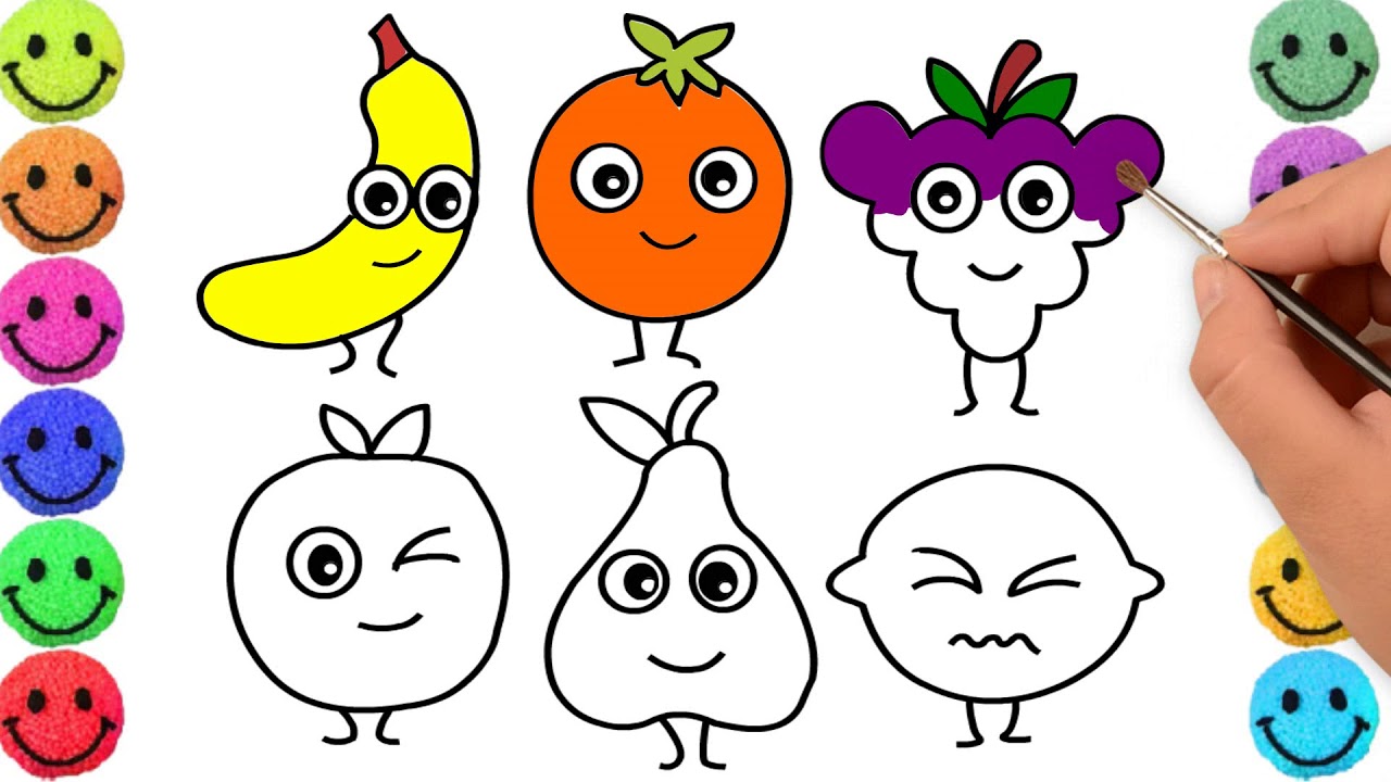 1280x720 fruits drawing for kids using simple shapes, step - Simple Drawing For Kids Using Shapes
