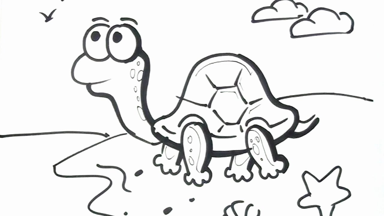 1280x720 Basic Drawing For Kid And Art For Kids How To Draw A Turtle - Simple Drawing For Preschoolers