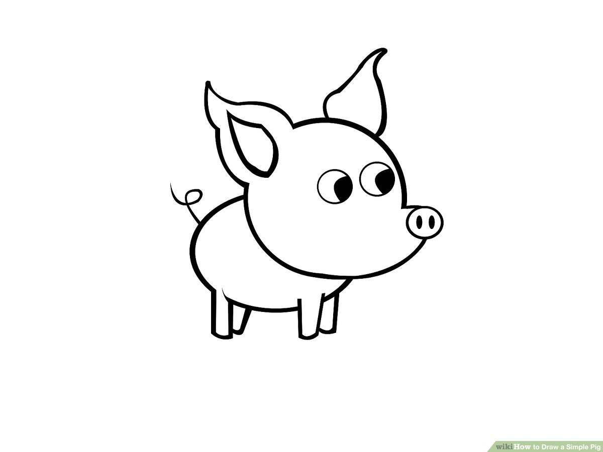 1200x900 How To Draw A Simple Pig Steps - Simple Drawing Images