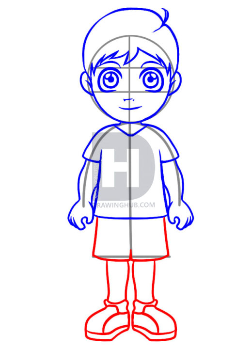518x720 How To Draw A Simple Boy, Step - Simple Drawing Of A Boy