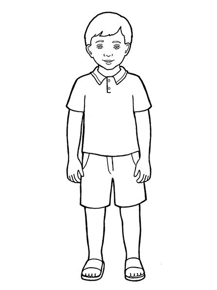 447x596 Primary Boy Standing - Simple Drawing Of A Boy