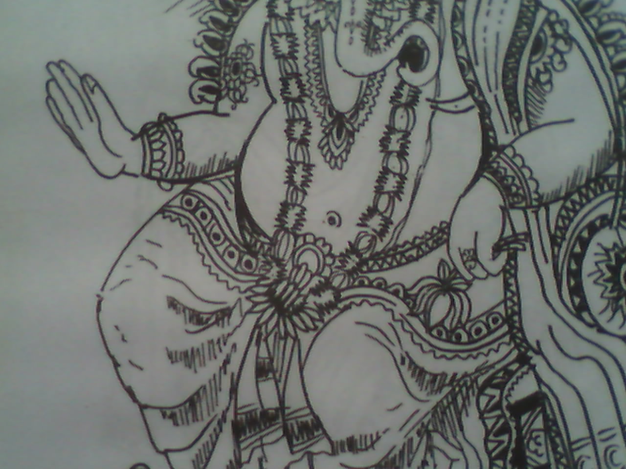 1280x960 Ganesha Drawing Desktop Backgrounds - Simple Drawing Of Lord Ganesha