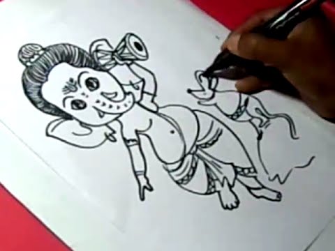 480x360 How To Lord Bala Ganesha Drawing For Kids Step - Simple Drawing Of Lord Ganesha