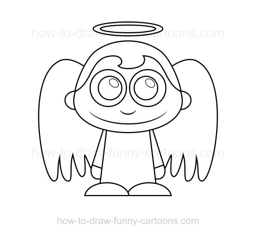 500x461 How To Draw An Angel - Simple Drawings Of Angels