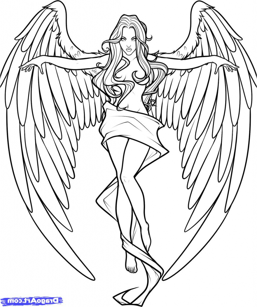 858x1024 Angel Drawing Free Download - Simple Drawings Of Angels