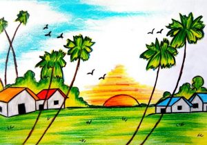 300x210 Simple Natural Scenery Sketches How To Draw A Scenery Of Nature - Simple Drawings Of Nature