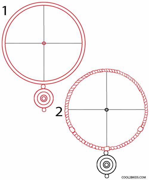 500x607 How To Draw A Dreamcatcher - Simple Dream Catcher Drawing