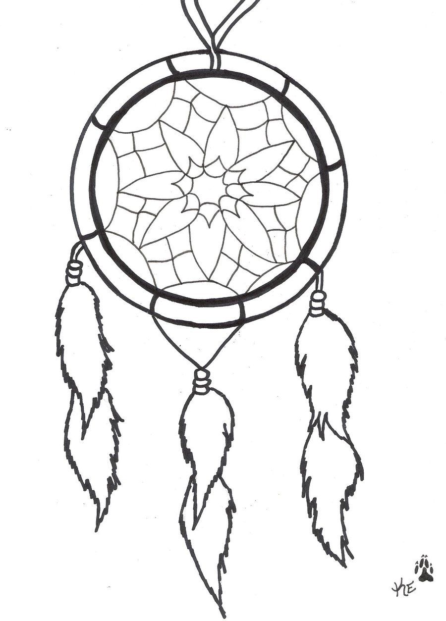 900x1254 Simple Tattoo Stencils Designs - Simple Dream Catcher Drawing