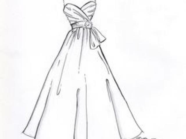 640x480 Gown Clipart Sun Dress - Simple Dress Drawing