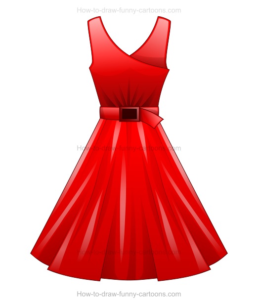 522x617 How To Draw A Cartoon Dress - Simple Dress Drawing