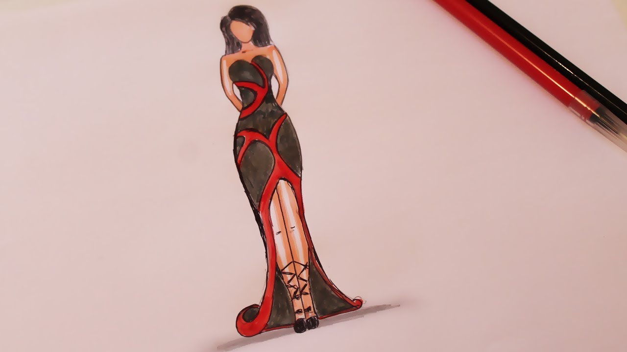 1280x720 How To Draw A Simple Dress - Simple Dress Drawing