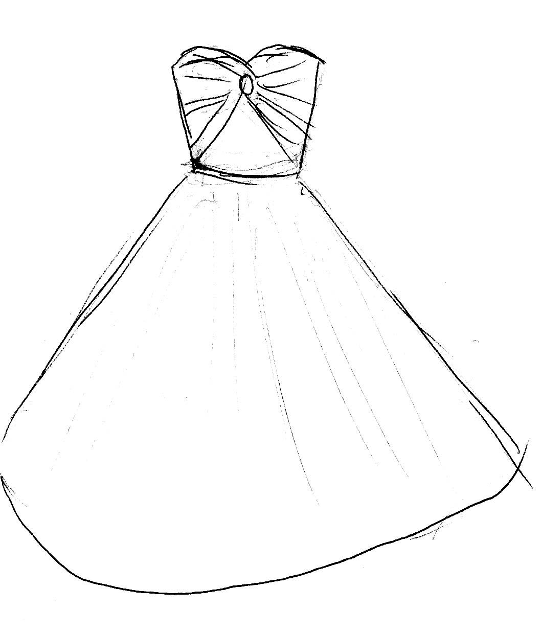 1058x1238 Unique Dress Drawing For Kids Collection - Simple Dress Drawing