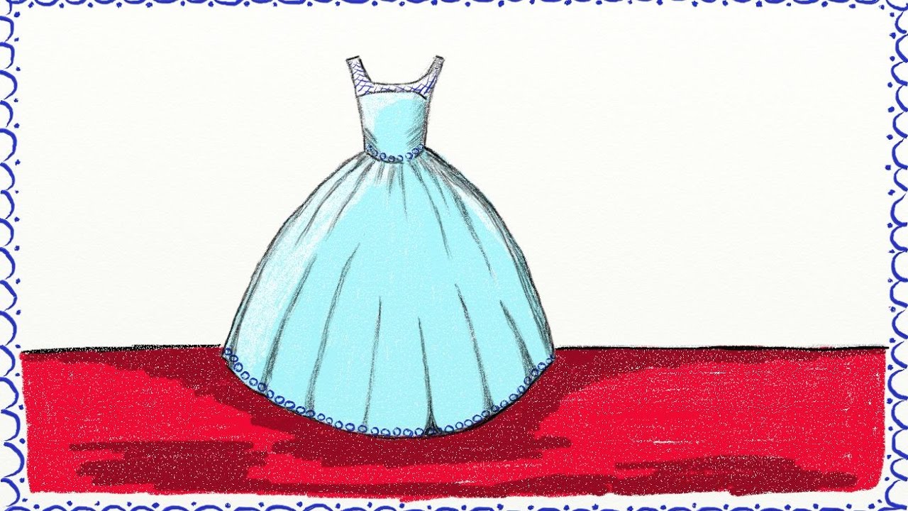 1280x720 Drawing A Super Simple Dress How To Draw A Dress Drawing - Simple Dress Drawing