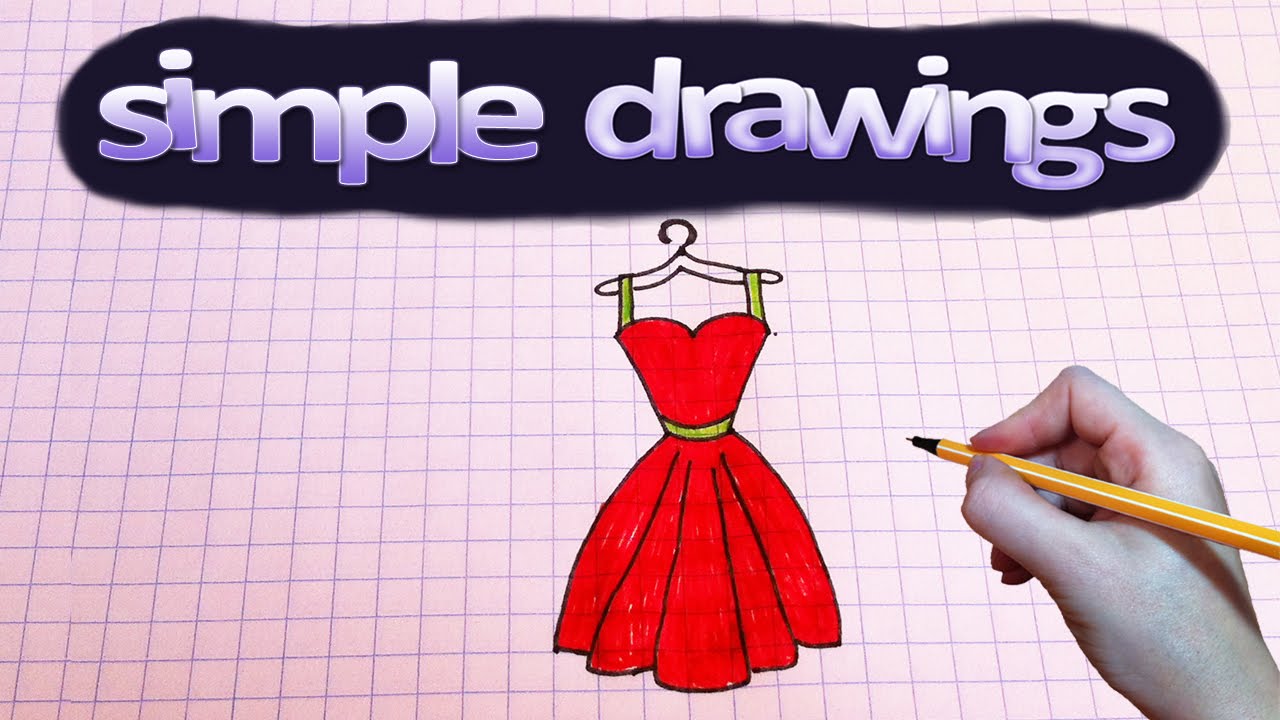 1280x720 Simple Drawings - Simple Dress Drawing For Kids